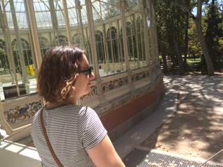 Lingering in the Palacio de Cristal (Crystal Palace) in Madrid.