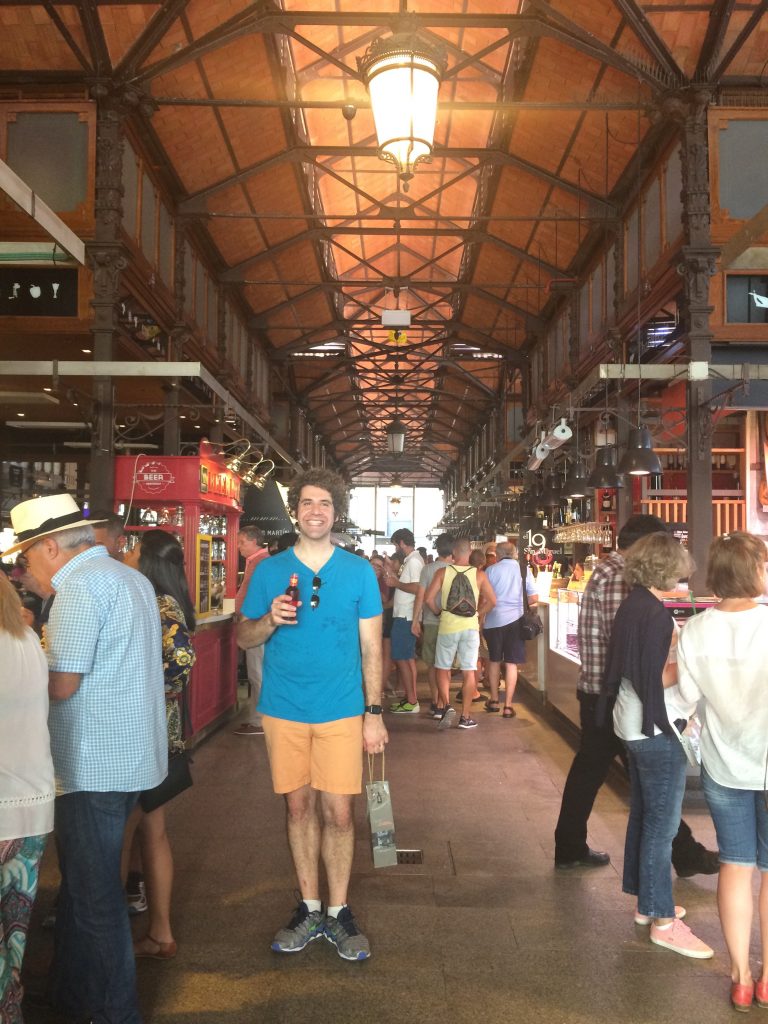 Doer pausing on his quest to sample all of the seafood in Mercado San Miguel *