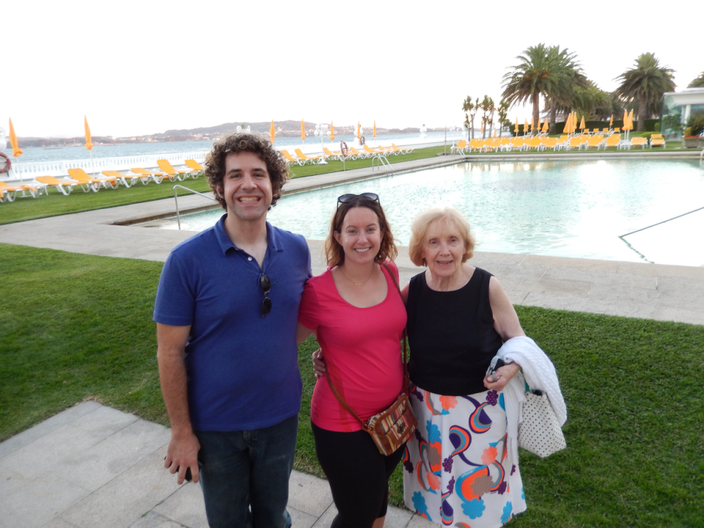 Enjoying sunset from the pool at the Grand Hotel