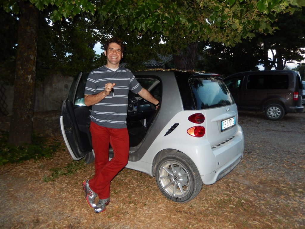 Tiny Mercedes Smart we used for tooling around Italy on our honeymoon. But still an automatic. I still have a strange affection for these guys and hope to rent another one soon.