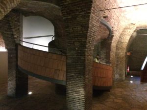 Staircase descending to the stables